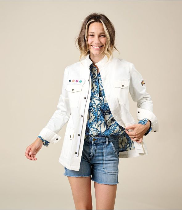 ROMY DOLCE BLANC Jacket in Cotton, Tencel, Spendex - - Storiatipic