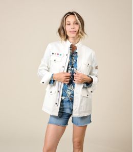 ROMY DOLCE WHITE katoenen jas, Tencel, Spendex - - Storiatipic ROMY DOLCE WHITE katoenen jas, Tencel, Spendex - - Storiatipic