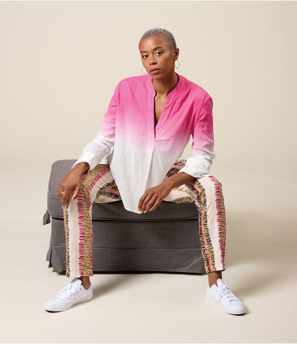 MILA TIE BLUSA IN COTONE FUCSIA - - Storiatipic
