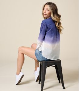 Blusa de algodón MILA TIE NAVY - - Storiatipic Blusa de algodón MILA TIE NAVY - - Storiatipic