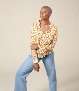 MILA LILI ORANGE Modal blouse - - Storiatipic MILA LILI ORANGE Modal blouse - - Storiatipic
