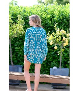 LOUNA MALAGA CANARD Blouse in Bemberg, Pashmina - - Storiatipic LOUNA MALAGA CANARD Blouse in Bemberg, Pashmina - - Storiatipic