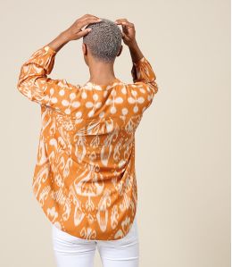 LOUNA MALAGA ORANGE Blouse in Bemberg, Pashmina - - Storiatipic LOUNA MALAGA ORANGE Blouse in Bemberg, Pashmina - - Storiatipic