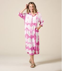 LISA IBIZA FUCHSIA Robe en Coton - - Storiatipic LISA IBIZA FUCHSIA Robe en Coton - - Storiatipic