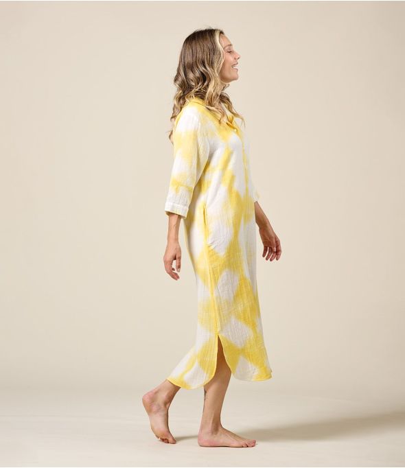 Vestido de algodón LISA IBIZA AMARILLO - - Storiatipic