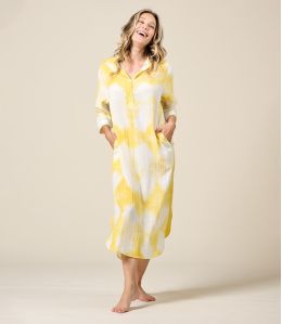LISA IBIZA JAUNE Robe en Coton - - Storiatipic LISA IBIZA JAUNE Robe en Coton - - Storiatipic