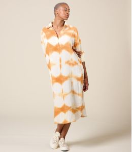 LISA IBIZA ORANGE Cotton Dress - - Storiatipic LISA IBIZA ORANGE Cotton Dress - - Storiatipic