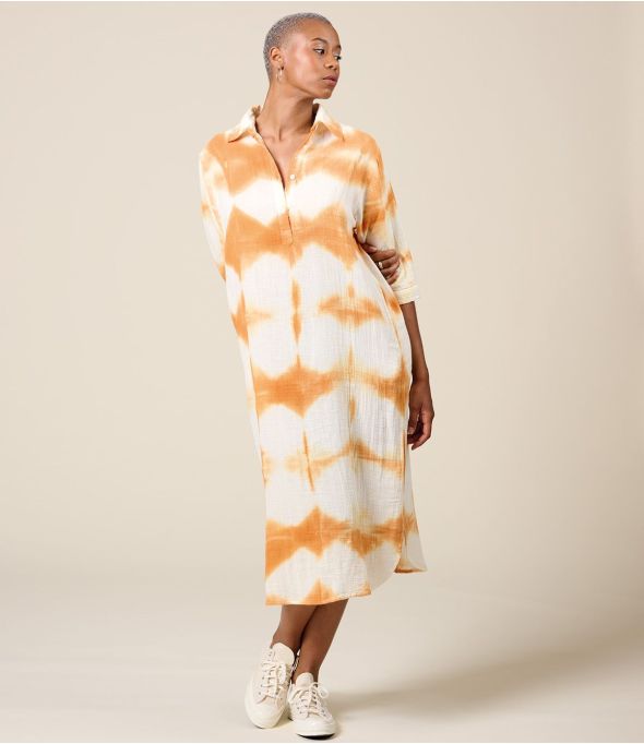 LISA IBIZA ABITO ARANCIONE IN COTONE - - Storiatipic