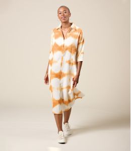 LISA IBIZA ORANGE Cotton Dress - - Storiatipic LISA IBIZA ORANGE Cotton Dress - - Storiatipic