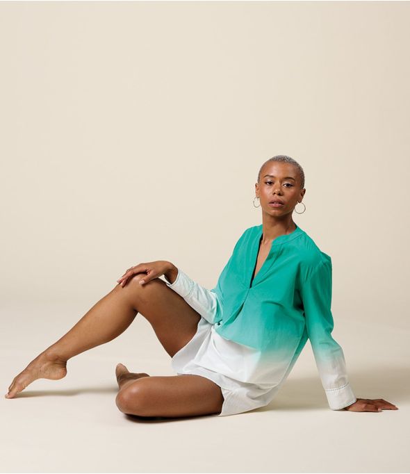 LETO TIE VERT Robe en Coton - - Storiatipic