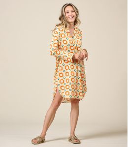 LETO LILI ORANGE Robe en Coton - - Storiatipic LETO LILI ORANGE Robe en Coton - - Storiatipic