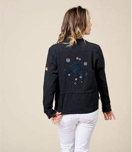 JESS DOLCE BLACK Jacke aus Baumwolle, Tencel, Spendex - - Storiatipic JESS DOLCE BLACK Jacke aus Baumwolle, Tencel, Spendex - - Storiatipic