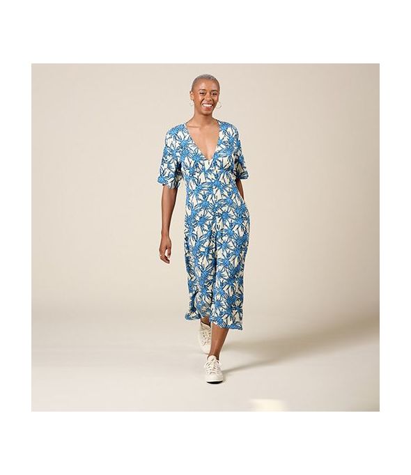 JANIE PALMA BLEU Robe en Viscose - - Storiatipic