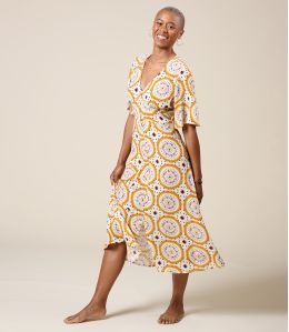 JANIE MANDALA ORANGE Robe en Viscose - - Storiatipic JANIE MANDALA ORANGE Robe en Viscose - - Storiatipic
