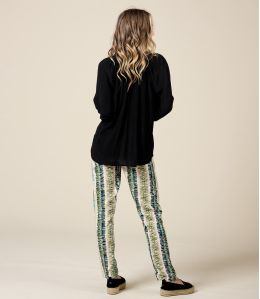 FAUVE ROMA VERT Pantalon en Viscose - - Storiatipic