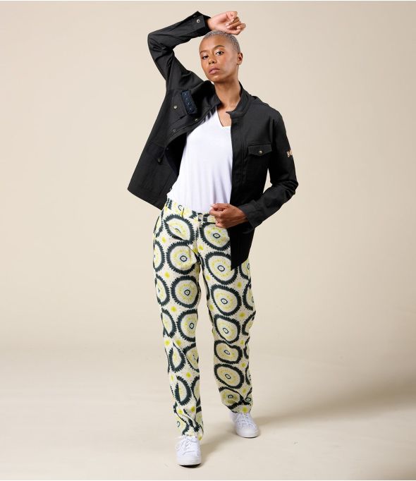 Pantalón de viscosa FAUVE MANDALA ANTHRACITE - - Storiatipic