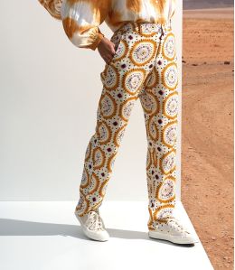 FAUVE MANDALA ORANGE Viscose Pants - - Storiatipic FAUVE MANDALA ORANGE Viscose Pants - - Storiatipic