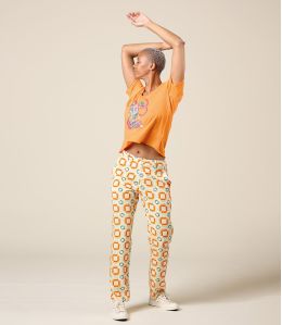 FAUVE LILI ORANGE Viscose Pants - - Storiatipic FAUVE LILI ORANGE Viscose Pants - - Storiatipic
