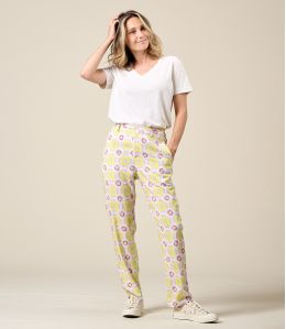 FAUVE LILI PARME Pantalon en Viscose - - Storiatipic FAUVE LILI PARME Pantalon en Viscose - - Storiatipic