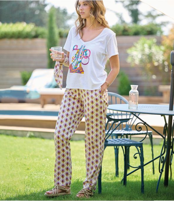 FAUVE CALVI PARME Pantalon en Viscose - - Storiatipic