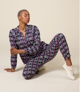 FAUVE BARI PLUM Viscose broek - - Storiatipic FAUVE BARI PLUM Viscose broek - - Storiatipic