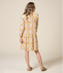 EVA MANDALA ORANGE Viscose dress - - Storiatipic EVA MANDALA ORANGE Viscose dress - - Storiatipic