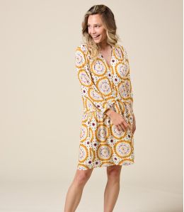 EVA MANDALA ORANGE Viscose dress - - Storiatipic EVA MANDALA ORANGE Viscose dress - - Storiatipic