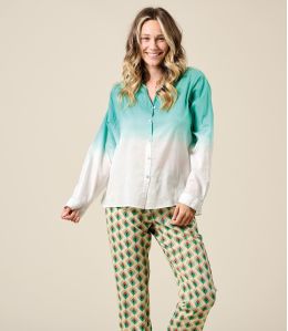 COSY TIE GREEN Cotton shirt - - Storiatipic COSY TIE GREEN Cotton shirt - - Storiatipic