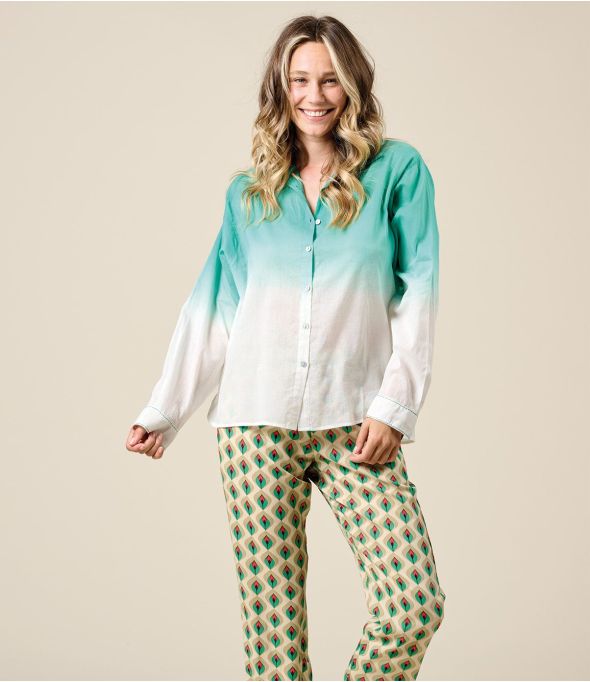 COSY TIE GREEN Cotton shirt - - Storiatipic