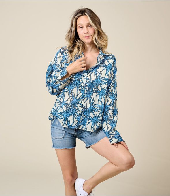 COSY PALMA BLEU Cotton shirt - - Storiatipic