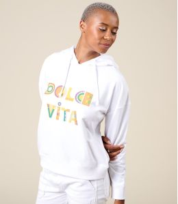 BILLY DOLCE BLANC Sweetshirt en Coton - - Storiatipic BILLY DOLCE BLANC Sweetshirt en Coton - - Storiatipic