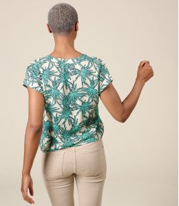 ANA PALMA VERT T-shirt en Viscose - - Storiatipic ANA PALMA VERT T-shirt en Viscose - - Storiatipic