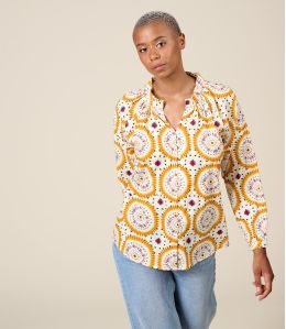 AGNES MANDALA ORANGE Blouse en Coton - 2