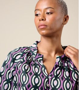 AGNES BARI PLUM Blusa in cotone - - Storiatipic