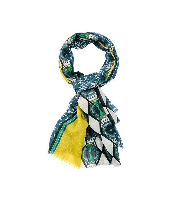 HENRI Foulard en coton, broderies pour Homme 100 x 200 CM - - Storiatipic
