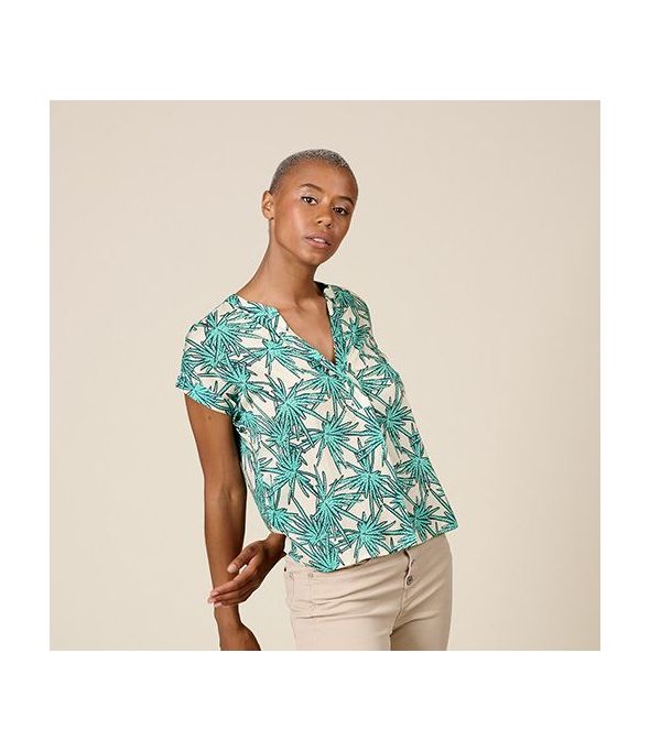 ANA PALMA GREEN Viscose T-shirt - - Storiatipic