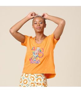 VITA PARIS ORANGE Cotton T-shirt - - Storiatipic VITA PARIS ORANGE Cotton T-shirt - - Storiatipic