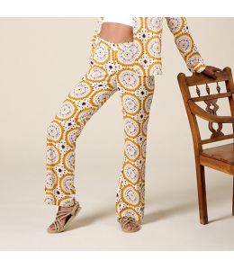 SASHA MANDALA ORANGE Viscose Trousers - - Storiatipic SASHA MANDALA ORANGE Viscose Trousers - - Storiatipic