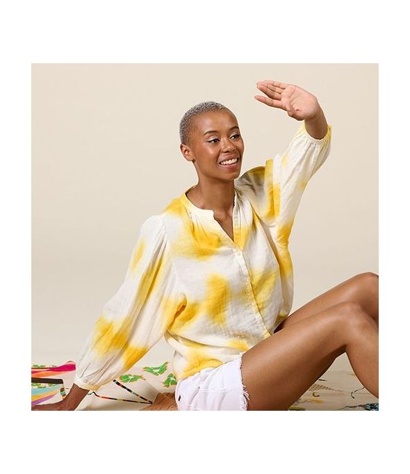 LUCIE IBIZA JAUNE Blouse en Coton - - Storiatipic