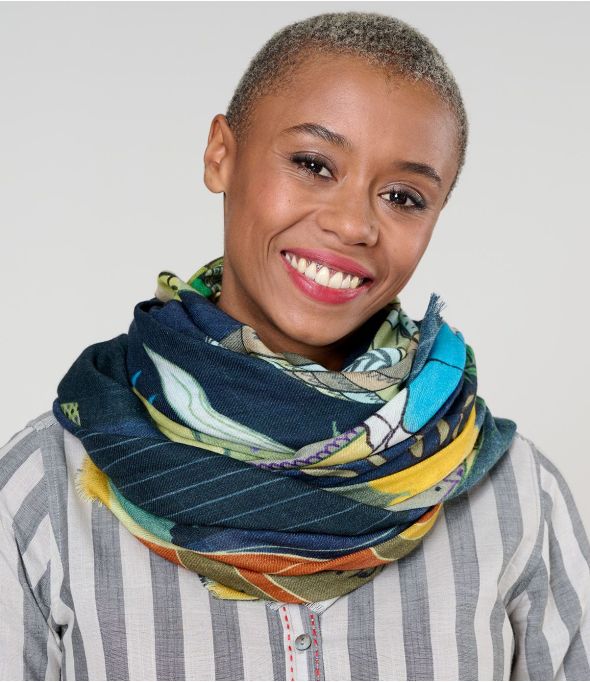 FAUSTINE Lana, Bufanda de seda - - Storiatipic