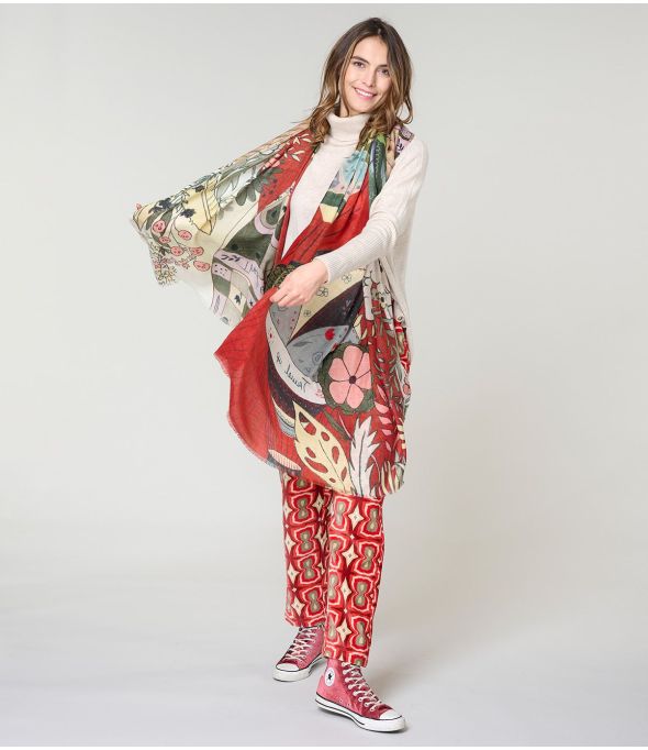 FAUSTINE Lana, Bufanda de seda - - Storiatipic