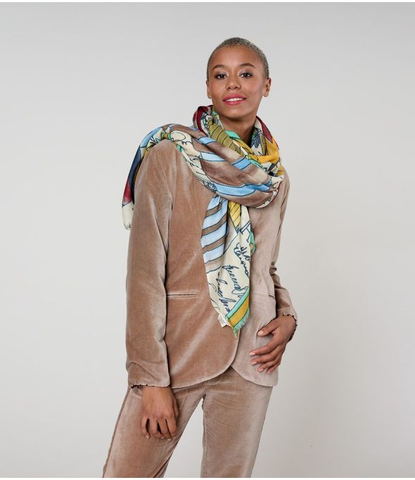 FULVIA Foulard en Laine, Soie - - Storiatipic