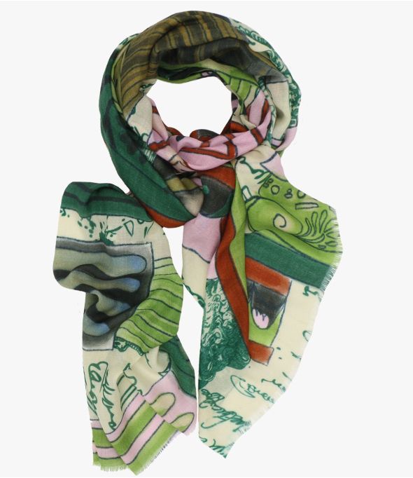 FULVIA Wool, Silk Scarf - - Storiatipic