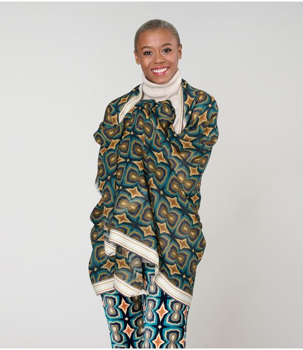 KHAN Foulard en Laine, Coton - - Storiatipic