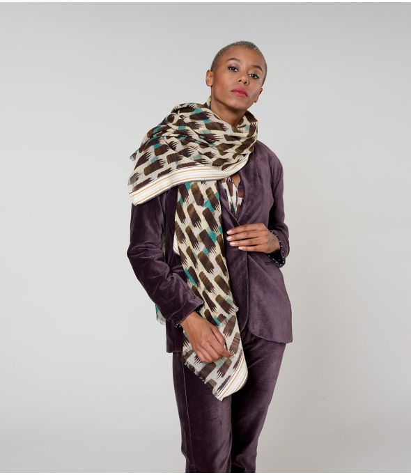 KUMI Foulard en Laine, Coton - - Storiatipic