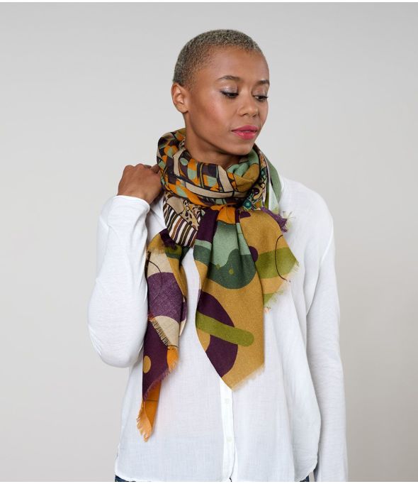 MALO Foulard en Laine, Soie - - Storiatipic