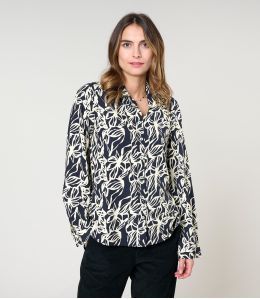 FRAN PASTEL ZWART VISCOSE OVERHEMD - - Storiatipic FRAN PASTEL ZWART VISCOSE OVERHEMD - - Storiatipic