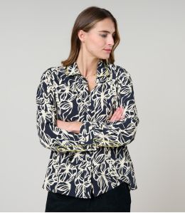 CAMICIA FRAN IN VISCOSA NERA PASTELLO - - Storiatipic CAMICIA FRAN IN VISCOSA NERA PASTELLO - - Storiatipic