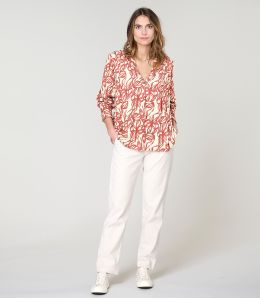 SARA PASTEL BRIQUE BLOUSE en Viscose - - Storiatipic SARA PASTEL BRIQUE BLOUSE en Viscose - - Storiatipic