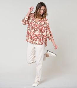 SARA PASTEL BRIQUE BLOUSE en Viscose - - Storiatipic SARA PASTEL BRIQUE BLOUSE en Viscose - - Storiatipic